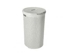 CURVER Wäschetonne STYLE, Füllmenge: 48 Liter, Maße: 39,8 x 39,8 x 60,9 cm (L x T x H), Farbe: creme