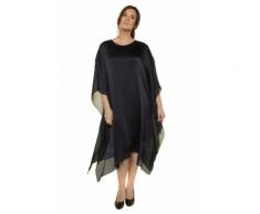 Ulla Popken Damen Abendkleid, extraweiter Überwurf, selection, vulkan-schwarz, Gr. 42/44, Mode in großen Größen