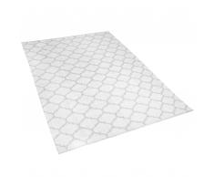 Teppich grau 140 x 200 cm marokkanisches Muster zweiseitig Kurzflor AKSU
