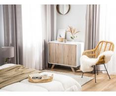 Kommode weiss/heller Holzfarbton MILO