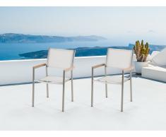 Lot de 2 chaises blanches en acier GROSSETO