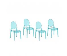 Esszimmerstuhl transparent blau 4er Set MERTON