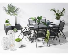 Gartentisch Stahl schwarz 140 x 80 cm LIVO