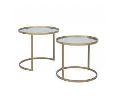 Beistelltisch Spiegel/gold 2er Set ARIA