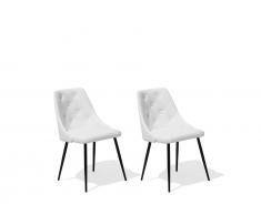 Esszimmerstuhl weiss Kunstleder 2er Set VALERIE