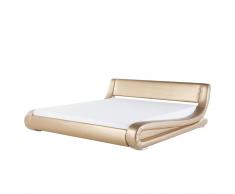 Lederbett gold Lattenrost 180 x 200 cm AVIGNON