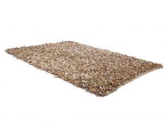 Teppich beige 80 x 150 cm Leder MUT
