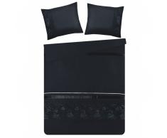 Bettwäsche Set schwarz 160 x 200 cm FERMO