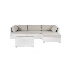 Lounge Set Rattan weiss 4-Sitzer SANO II