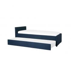 Tagesbett ausziehbar Polsterbezug marineblau Lattenrost 90 x 200 cm MARMANDE