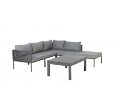 Lounge Set Aluminium 6-Sitzer Auflagen grau FORANO