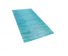 Teppich blau 80 x 150 cm Kurzflor MERSIN