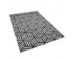 Teppich Leder schwarz/weiß 160 x 230 cm KANGAL