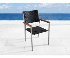 Gartenstuhl schwarz Rattan GROSSETO