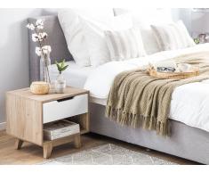 Nachttisch weiss/heller Holzfarbton SPENCER