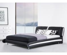 Lederbett schwarz Lattenrost 180 x 200 cm MADRID