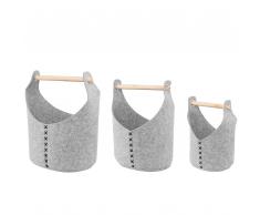 Korb hellgrau 3er Set SALUR