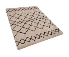 Teppich beige/schwarz 160 x 230 cm Shaggy HAVSA