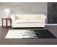 Teppich schwarz-beige 160 x 230 cm Leder BOLU