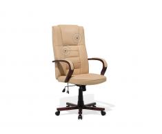 Bürostuhl beige Kunstleder Massagefunktion höhenverstellbar DIAMOND
