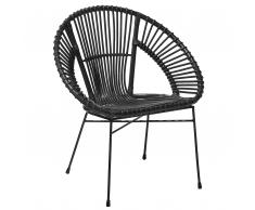 Rattanstuhl schwarz SARITA