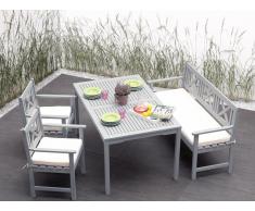 Gartenmöbel Set Holz grau 4-Sitzer Auflagen beige MODICA
