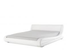 Lederbett weiss Lattenrost 180 x 200 cm AVIGNON