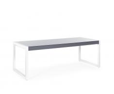Gartentisch Aluminium grau/weiß 210 x 90 cm BACOLI