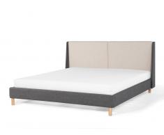 Polsterbett grau/beige Lattenrost 180 x 200 cm VALENCE