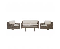 Lounge Set Rattan hellbraun ARDEA