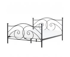 Metallbett schwarz Lattenrost 180 x 200 cm DINARD