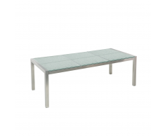 Gartentisch Crashglas 180 x 90 cm geteilte Tischplatte GROSSETO