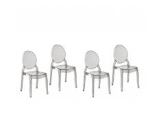 Esszimmerstuhl transparent schwarz 4er Set MERTON