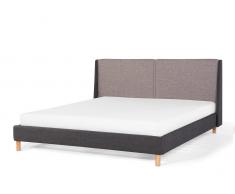 Polsterbett dunkelbeige/grau Lattenrost 180 x 200 cm VALENCE