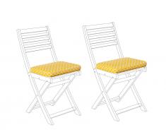 Auflagen 2er Set für Gartenstuhl FIJI gelbes Muster 29 x 38 x 5 cm