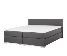 Boxspringbett Polsterbezug grau 180 x 200 cm PRESIDENT