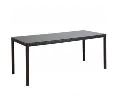Gartentisch Rattan dunkelbraun 160 x 90 cm ITALY