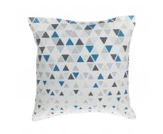 Dekokissen Dreiecke blau/grau 45 x 45 cm CLEOME