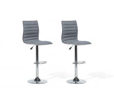 Barhocker grau höhenverstellbar 2er Set LUCERNE