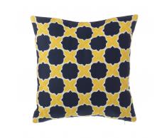Dekokissen marokkanisches Muster Baumwolle gelb/blau 45 x 45 cm MUSCARI