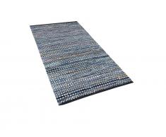 Teppich blau 80 x 150 cm Kurzflor ALANYA