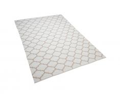 Teppich beige 140 x 200 cm marokkanisches Muster zweiseitig Kurzflor AKSU