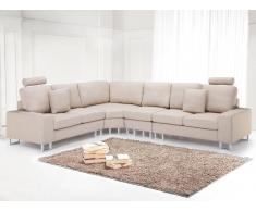 Ecksofa rechtsseitig Polsterbezug beige STOCKHOLM