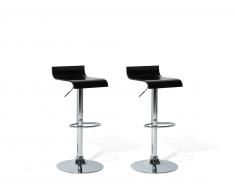 Barhocker schwarz höhenverstellbar 2er Set VALENCIA