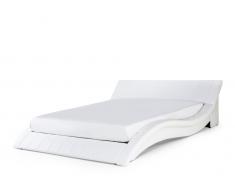Lederbett weiss Lattenrost 180 x 200 cm VICHY