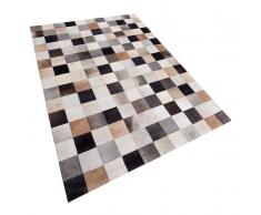Teppich braun-beige-grau 160 x 230 cm Leder SOKE
