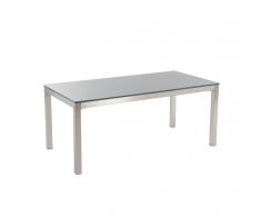 Gartentisch Edelstahl/Granit grau poliert 180 x 90 cm einteilige Tischplatte GROSSETO