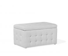 Hocker mit Stauraum Kunstleder weiß MICHIGAN
