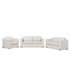 Sofa Set Leder beige 6-Sitzer HELSINKI