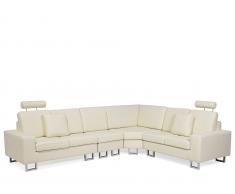 Ecksofa linksseitig Leder beige STOCKHOLM
